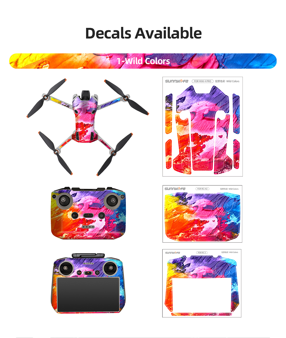 SunnylifeWaterproofPVCStickersDroneBodySkinProtectiveArmRemoteControlProtectorforDJIMini4PRORCDrone-2003395-7