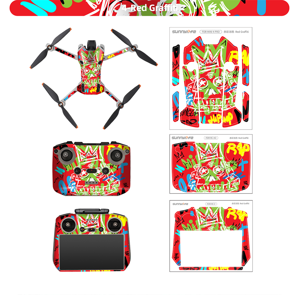 SunnylifeWaterproofPVCStickersDroneBodySkinProtectiveArmRemoteControlProtectorforDJIMini4PRORCDrone-2003395-10