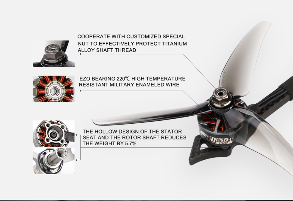 T-MOTORF60PROVLV1950KV2020KV6SBrushlessMotor5mmShaftforRCDroneFPVRacing-1989302-2