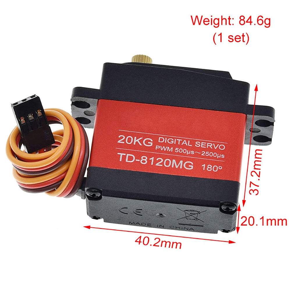 TD-8120MGWaterproofMetalGearDigitalServowith20KGHighTorque180AngleforRCRemoteControlCarModelVehicle-1996637-8