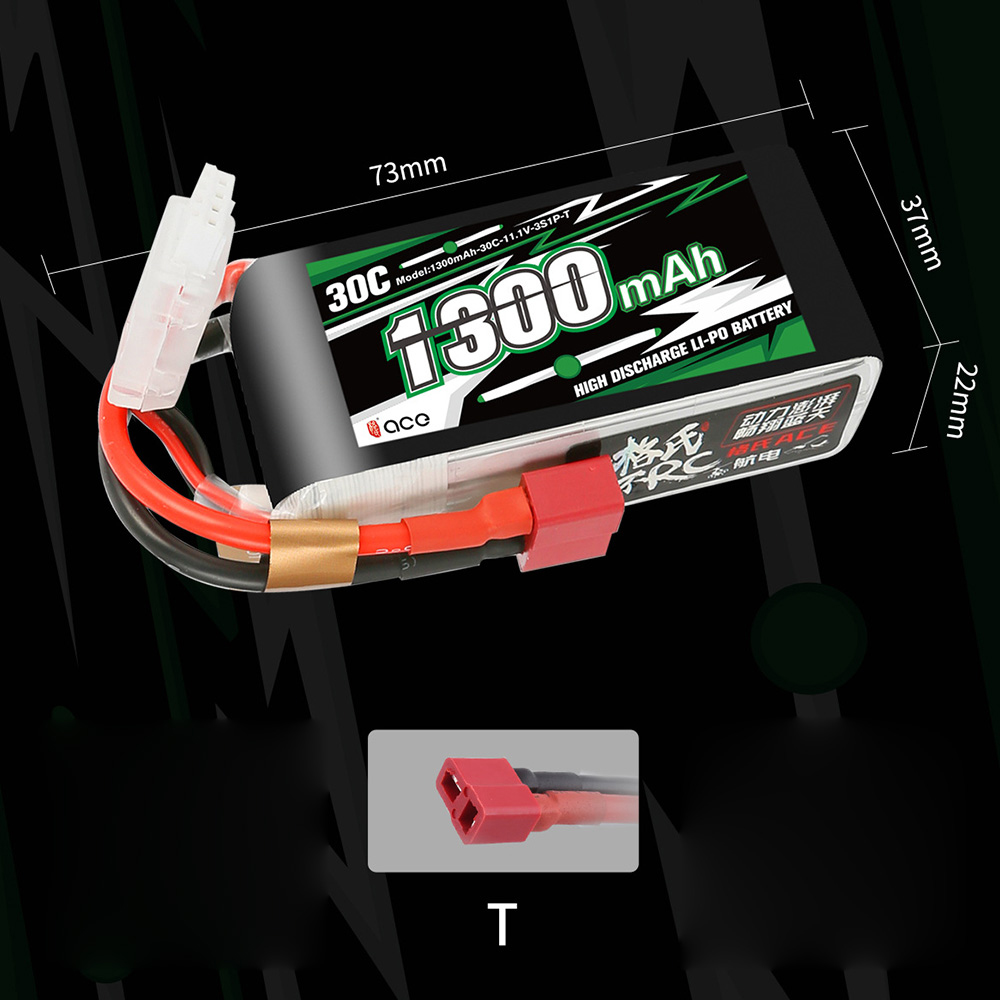 TattuACE111V1300mAh30C3S1PLiPoBatteryTPlugforRCCar-2005172-6