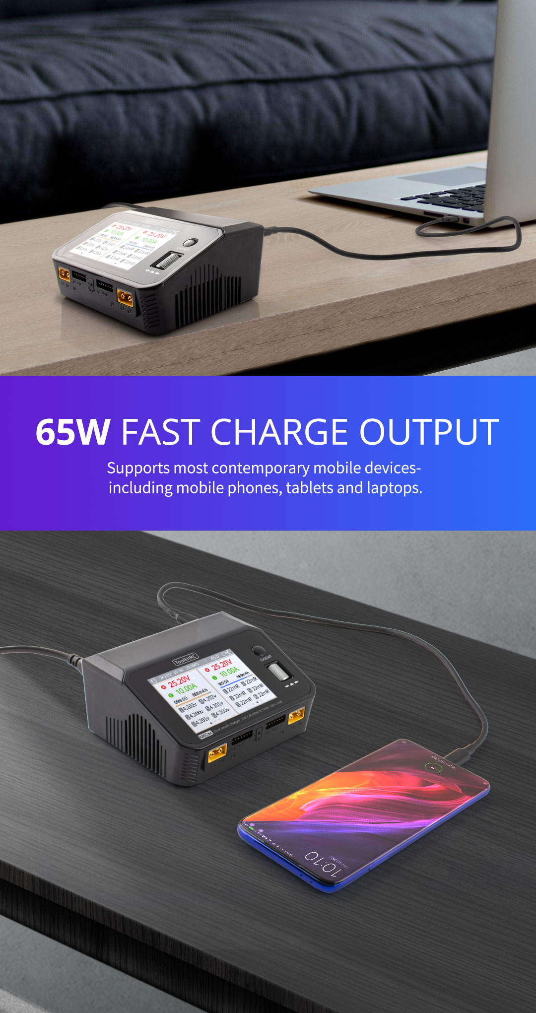 ToolkitRCM6DACAC200WDC700W15A2USB-C65WQC30DualChannelSmartLipoBatteryChargerDischargerfor1-6SLipoBat-1852812-4