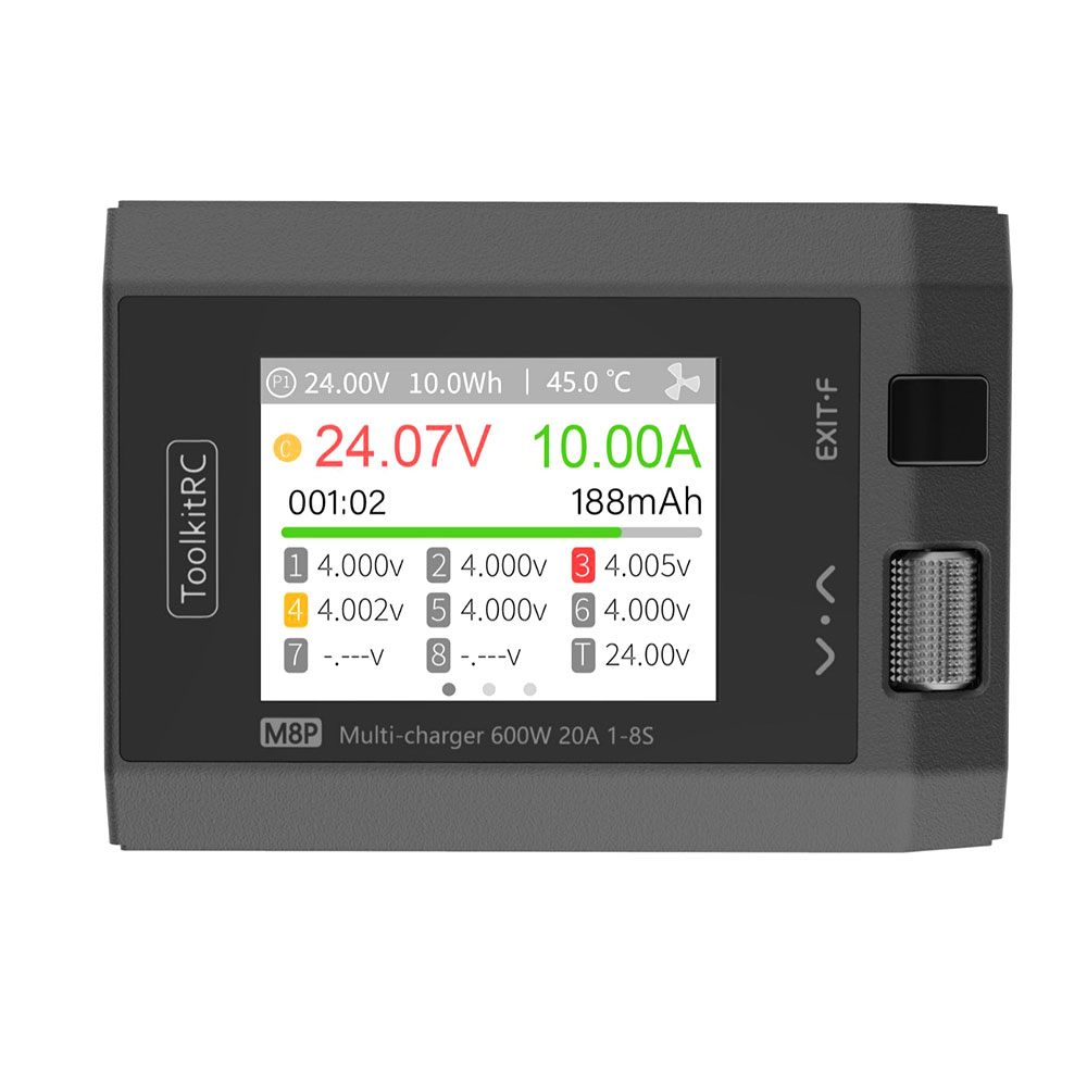 ToolkitRCM8P600W20AMulti-functionDCBalanceChargerfor1-8SXT60LipoLiHVLiFeLionLTOBattery-2000081-8