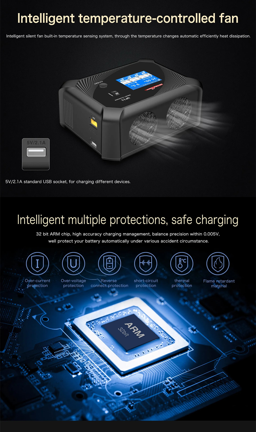 ULTRAPOWERUP11100-240VAC240WDC600W12A4PortsLCDBatteryBalanceChargerDischargerBuilt-inMultipleLanguag-1985910-2