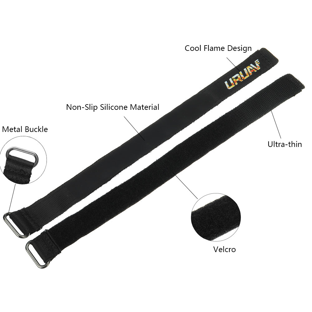 URUAV25Pcs15X250mm20X250mmGradientMetalBuckleBatteryStrapCoolFlameColorforRCBattery-1889792-1
