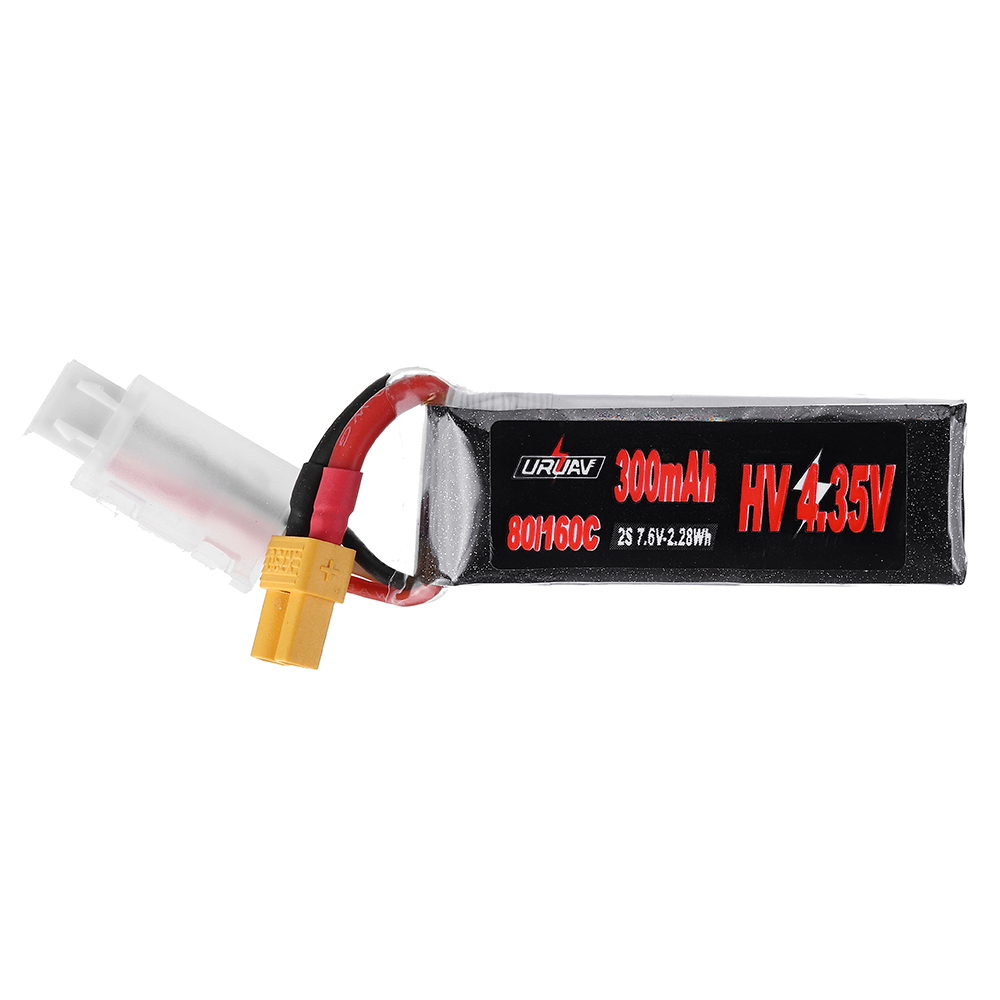 URUAV76V300mAh80C160C2SHV435VLipoBatteryXT30PlugforEMAXTinyhawkIIIndoorFPVRacingDrone-1433533-1