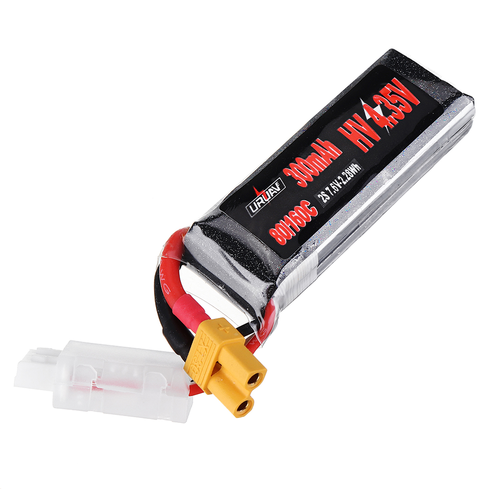 URUAV76V300mAh80C160C2SHV435VLipoBatteryXT30PlugforEMAXTinyhawkIIIndoorFPVRacingDrone-1433533-2