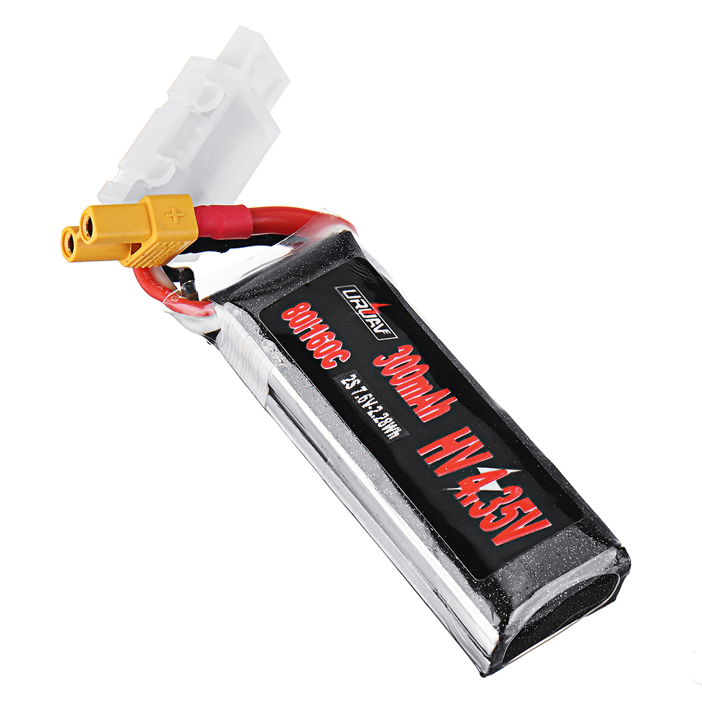 URUAV76V300mAh80C160C2SHV435VLipoBatteryXT30PlugforEMAXTinyhawkIIIndoorFPVRacingDrone-1433533-3