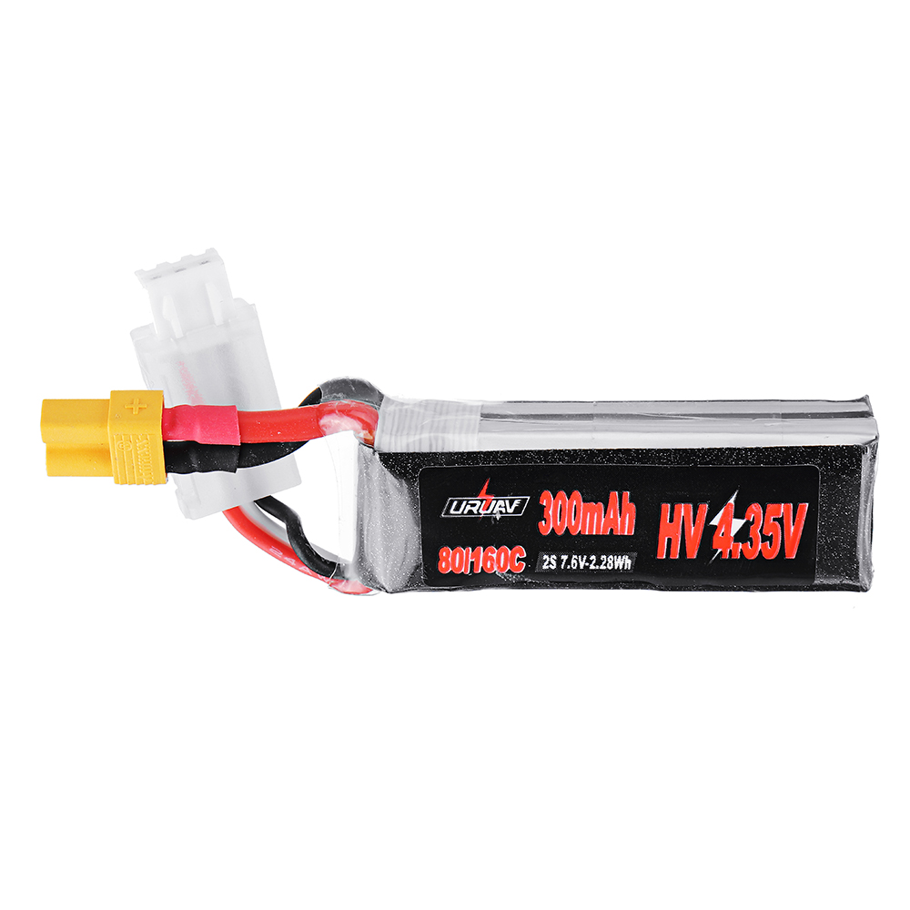 URUAV76V300mAh80C160C2SHV435VLipoBatteryXT30PlugforEMAXTinyhawkIIIndoorFPVRacingDrone-1433533-7