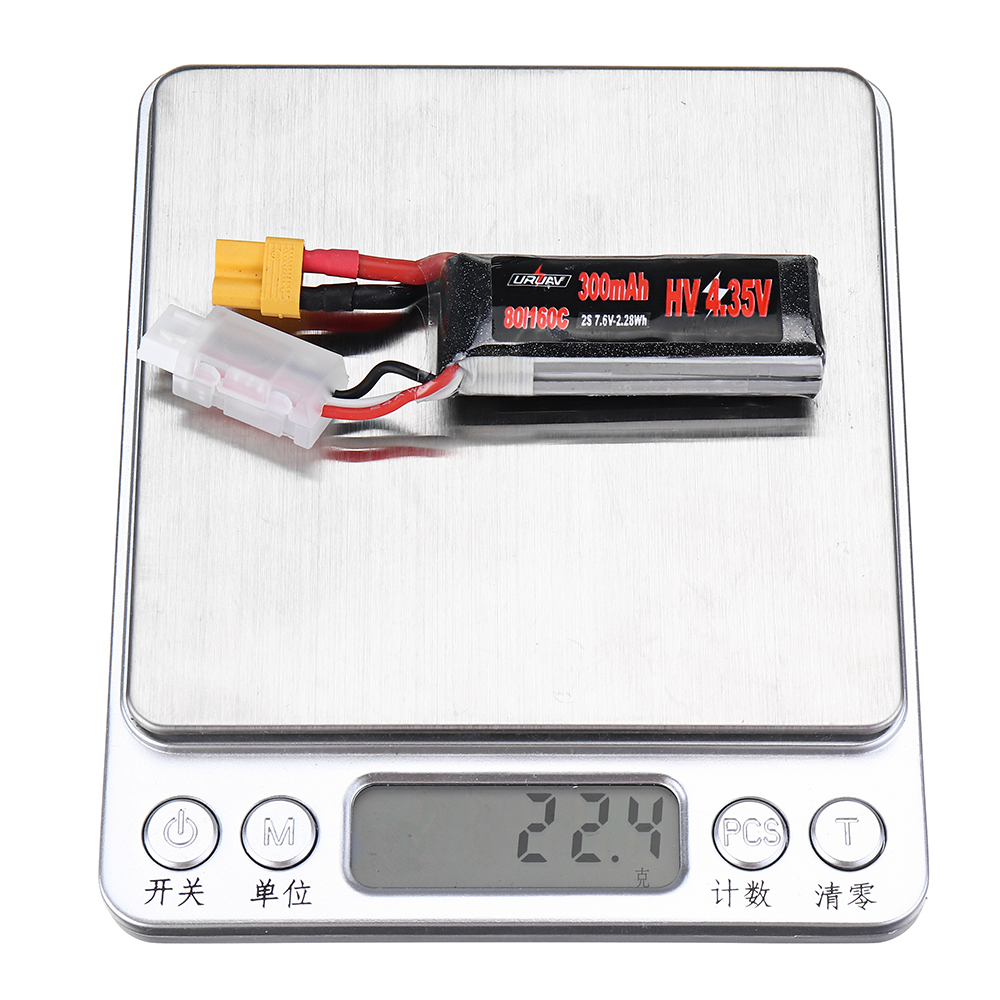 URUAV76V300mAh80C160C2SHV435VLipoBatteryXT30PlugforEMAXTinyhawkIIIndoorFPVRacingDrone-1433533-9