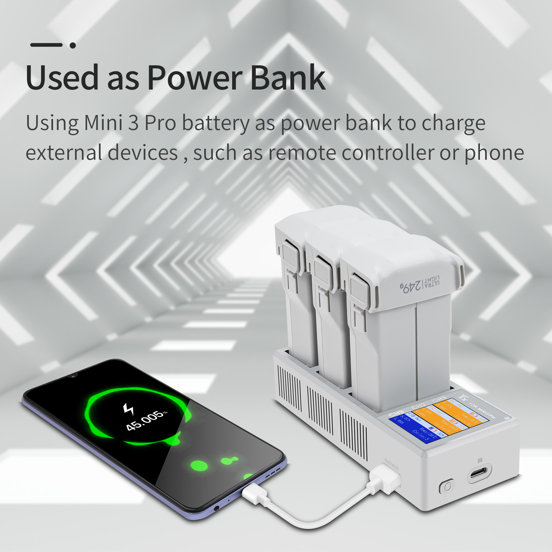 YX3-in-1IntelligentFastChargingHubScreenDigitalDisplayBatteriesChargerUSBHousekeeperforDJIMINI3PROMi-1980074-7