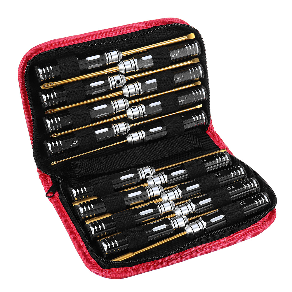 Yunzhong16PcsHexPhillipsScrewNutFlatScrewdriverToolsBoxSetwithBagforRCModel-1368288-11