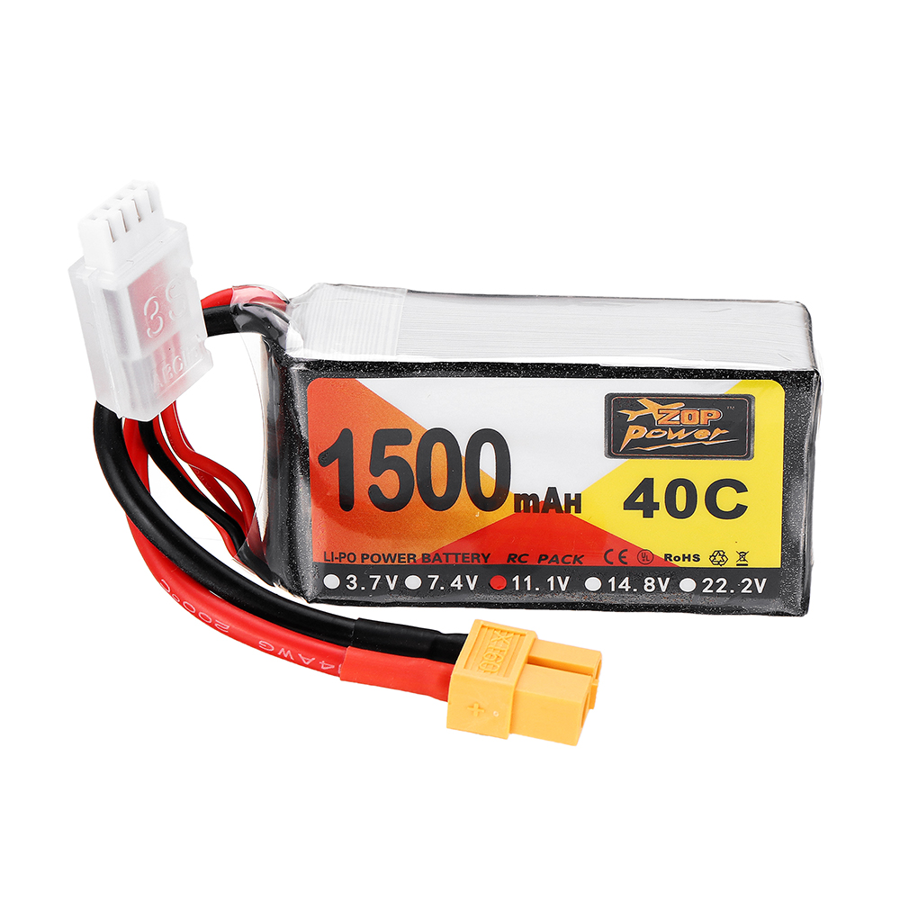 ZOPPower111V1500mAh40C3SLipoBatteryXT60PlugforEachineWizardX220FPVRacingRCDrone-1085894-1