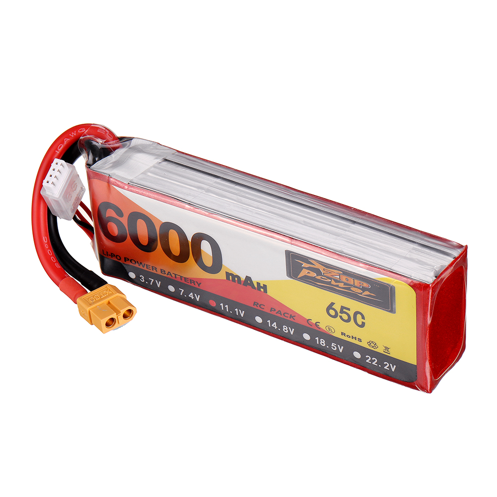 ZOPPower111V6000mAh65C3SLipoBatteryXT60PlugforRCDrone-1653139-2