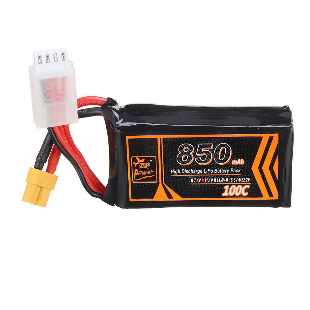 ZOPPower111V850mAh100C3SLipoBatteryXT30PlugforRCRacingDrone-1790267-1