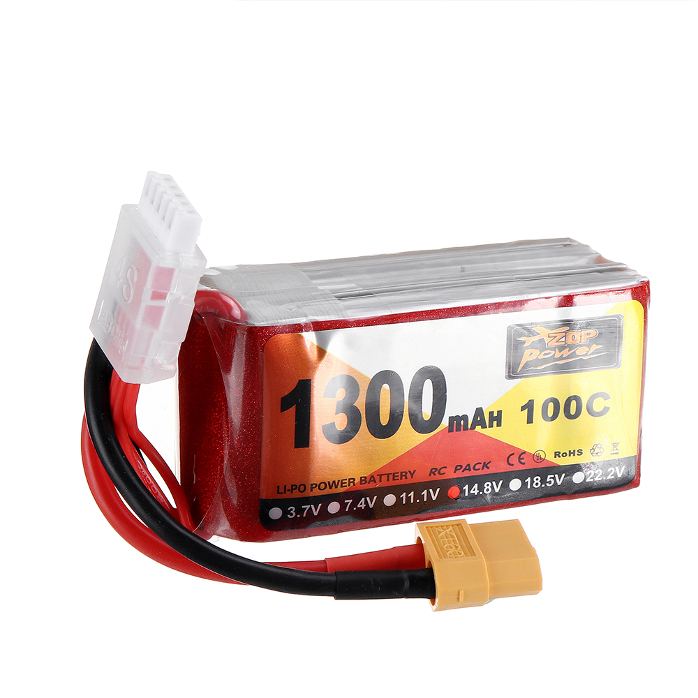ZOPPower148V1300mAh100C4SLipoBatteryXT60PlugforRCRacingDrone-1682648-2