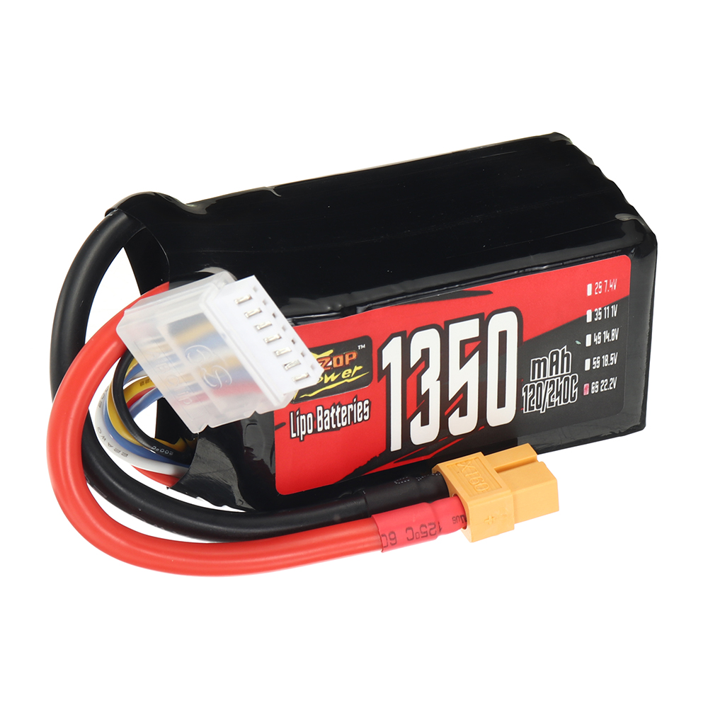 ZOPPower222V1350mAh120240C6S2997WhLiPoBatteryXT60PlugforSpeedyBeeMaster5V2RCFPVRacingDrone-2003820-4