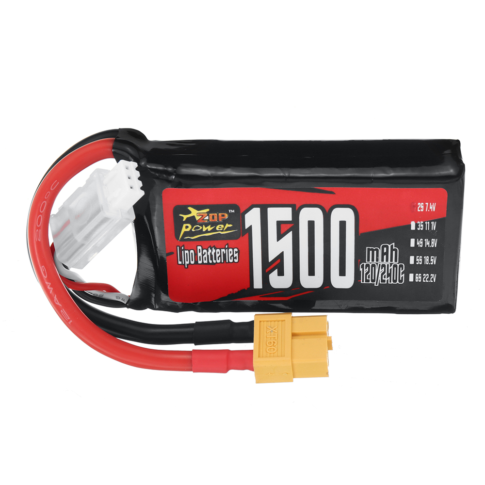 ZOPPower2S74V1500mAh120240C111WhLiPoBatteryXT60PlugforWltoys144001RCCar-2002602-1