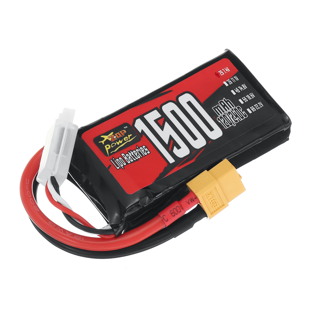 ZOPPower2S74V1500mAh120240C111WhLiPoBatteryXT60PlugforWltoys144001RCCar-2002602-3