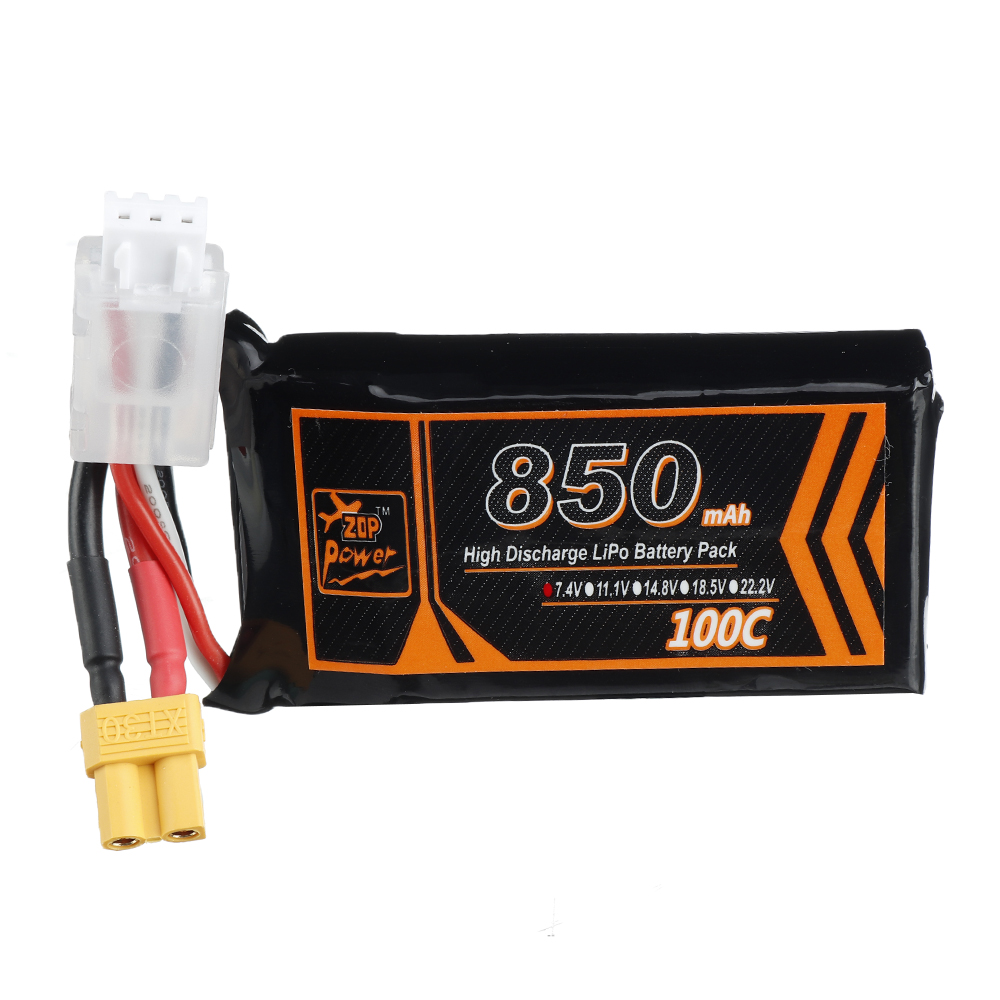 ZOPPower74V850mAh100C2SLipoBatteryXT30PlugforRCRacingDrone-1790271-1