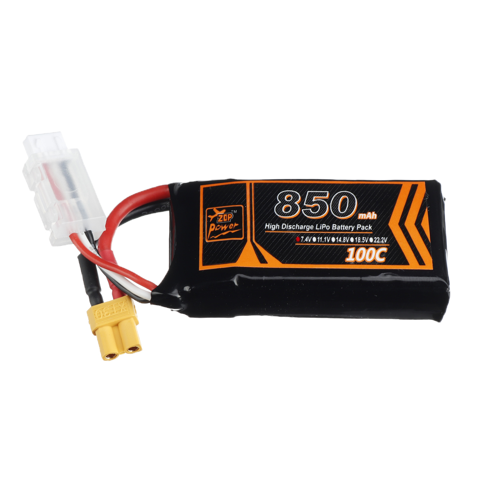 ZOPPower74V850mAh100C2SLipoBatteryXT30PlugforRCRacingDrone-1790271-4
