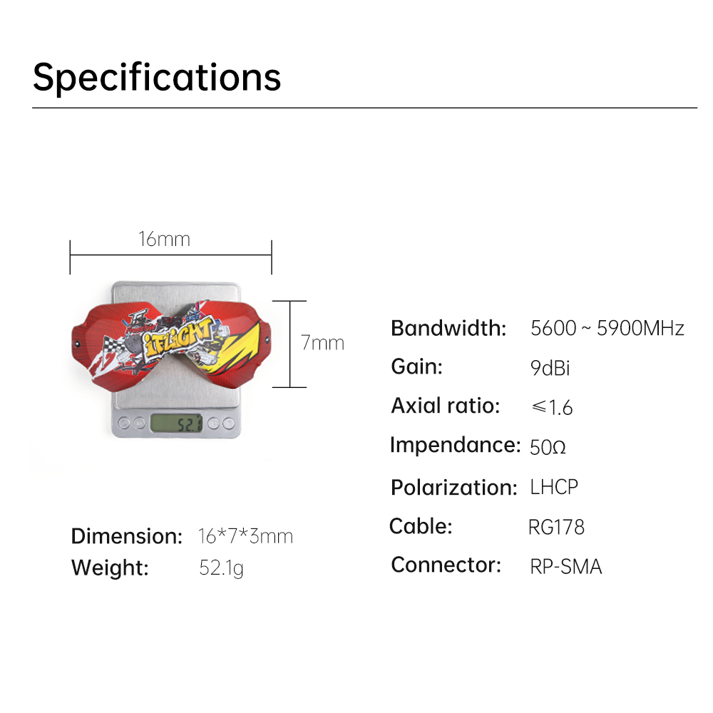 iFlightCrystalHDPatch58GHz9dBiDirectionalCircularPolarizedHighGainFlatPanelFPVAntennaRHCPLHCPRP-SMAW-1763005-8