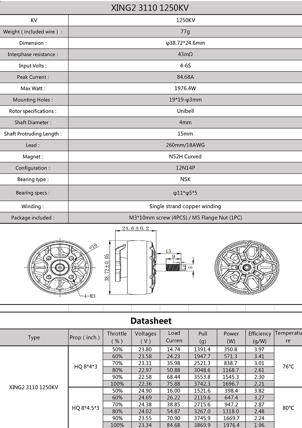 iFlightXING23110900KV24V1250KV4-6SFPVCinelifterMotorforX88InchXL1010InchFPVRacingRCDrone-1996867-6