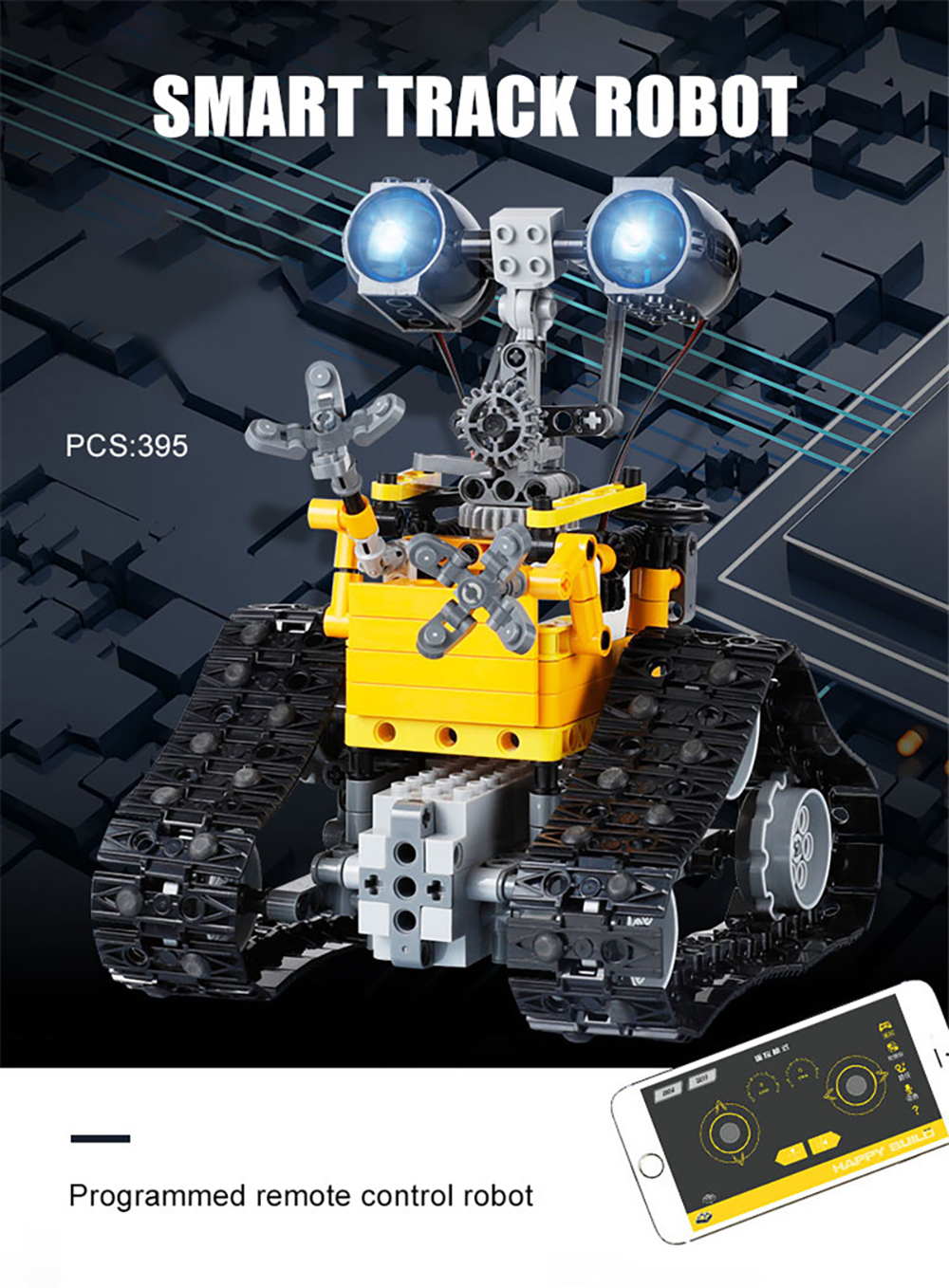 395PCS24GHzRemoteControlAssemblyRobotBuildingBlocksSetEducationalIntelligentCrawlerCarToysforChildre-2008394-1