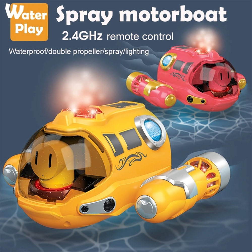 24GMiniRCBoatSubmarineSprayLightWaterproofRechargeableElectricRemoteControlSpeedboatGiftsWaterToysCh-1981131-1