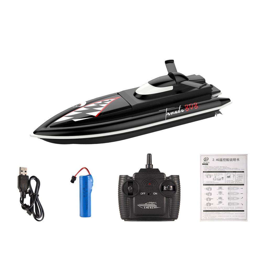 808SharkHighSpeed24GhzRemoteControlRCBoatwithDualMotor25kmh-1991138-8