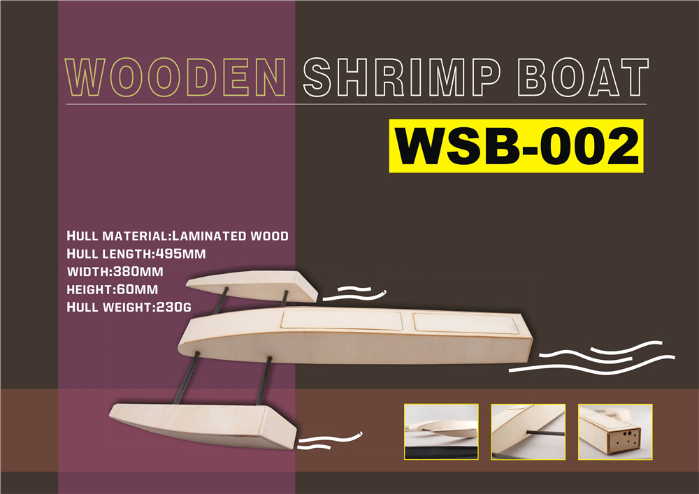 B061B068DIYRCSpeedBoatKitWoodenSponsonOutriggerShrimpModel-1814577-2