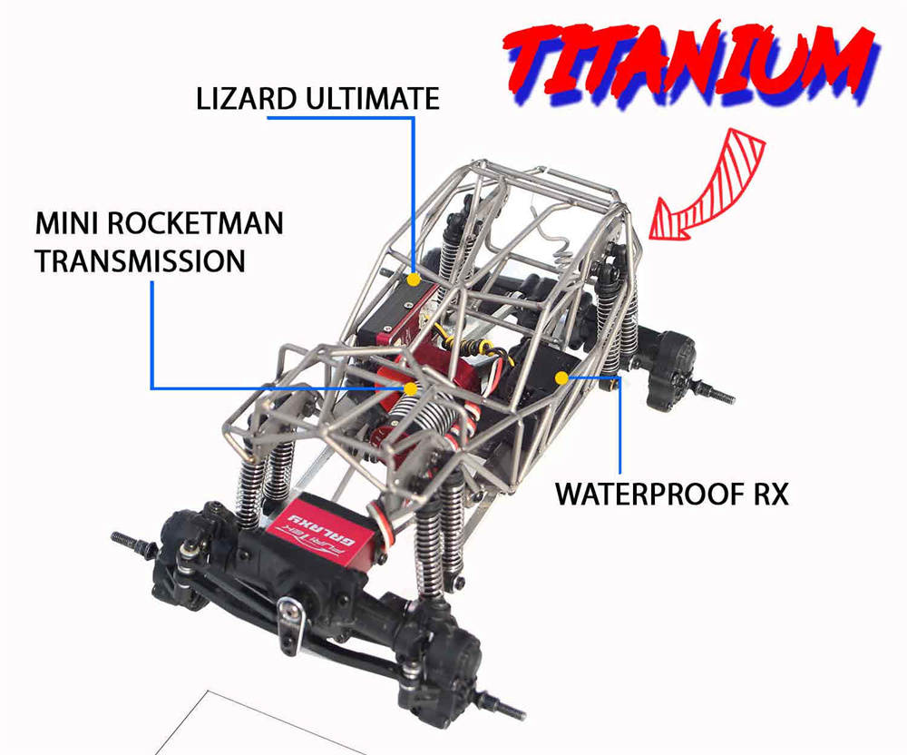 FURITEKHIROYAMAPROFUR-22501244X4RCCarTitaniumKitBrushlessMicroRockCrawlerTruckwithMiniRocketmanTrans-1991145-1