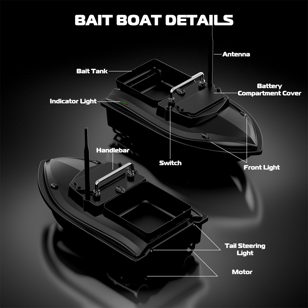 FlytecV050RTR24GFishingBaitRCBoat500mDistanceIntelligentDualPowerSupplyFixedSpeedCruise2kgBaitLoadin-2010624-13