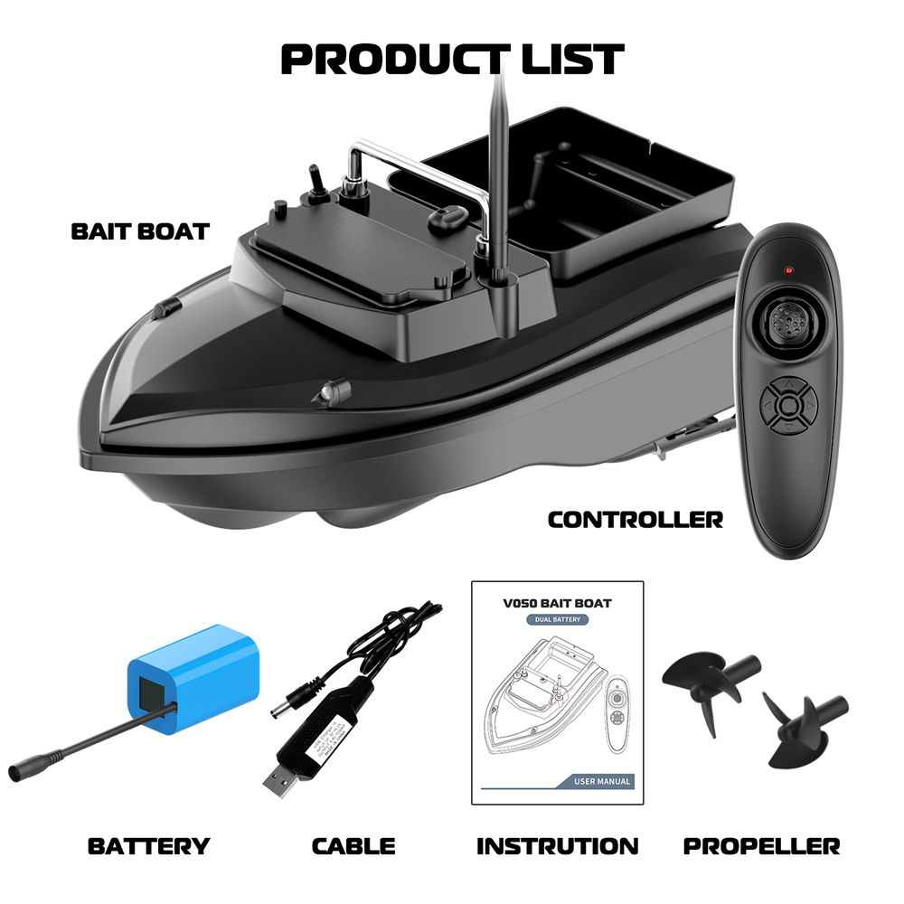 FlytecV050RTR24GFishingBaitRCBoat500mDistanceIntelligentDualPowerSupplyFixedSpeedCruise2kgBaitLoadin-2010624-17