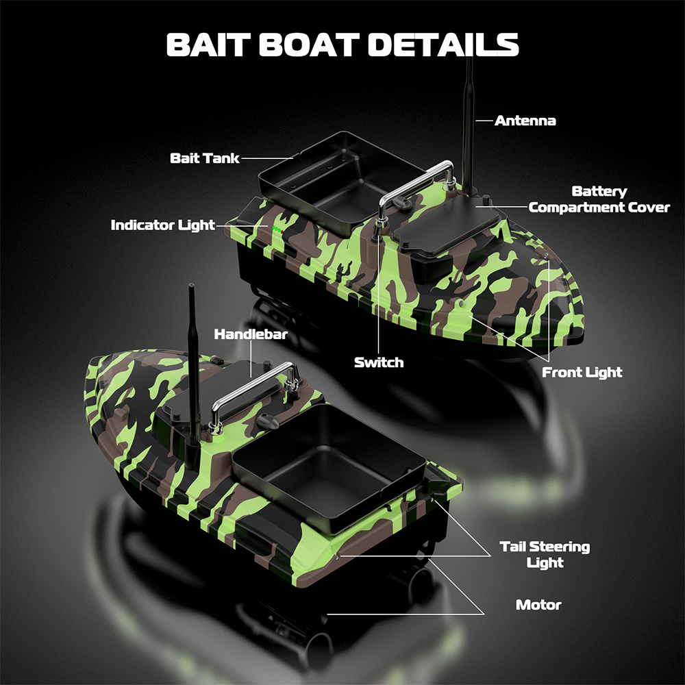 FlytecV050RTR24GFishingBaitRCBoat500mDistanceIntelligentDualPowerSupplyFixedSpeedCruise2kgBaitLoadin-2010624-28