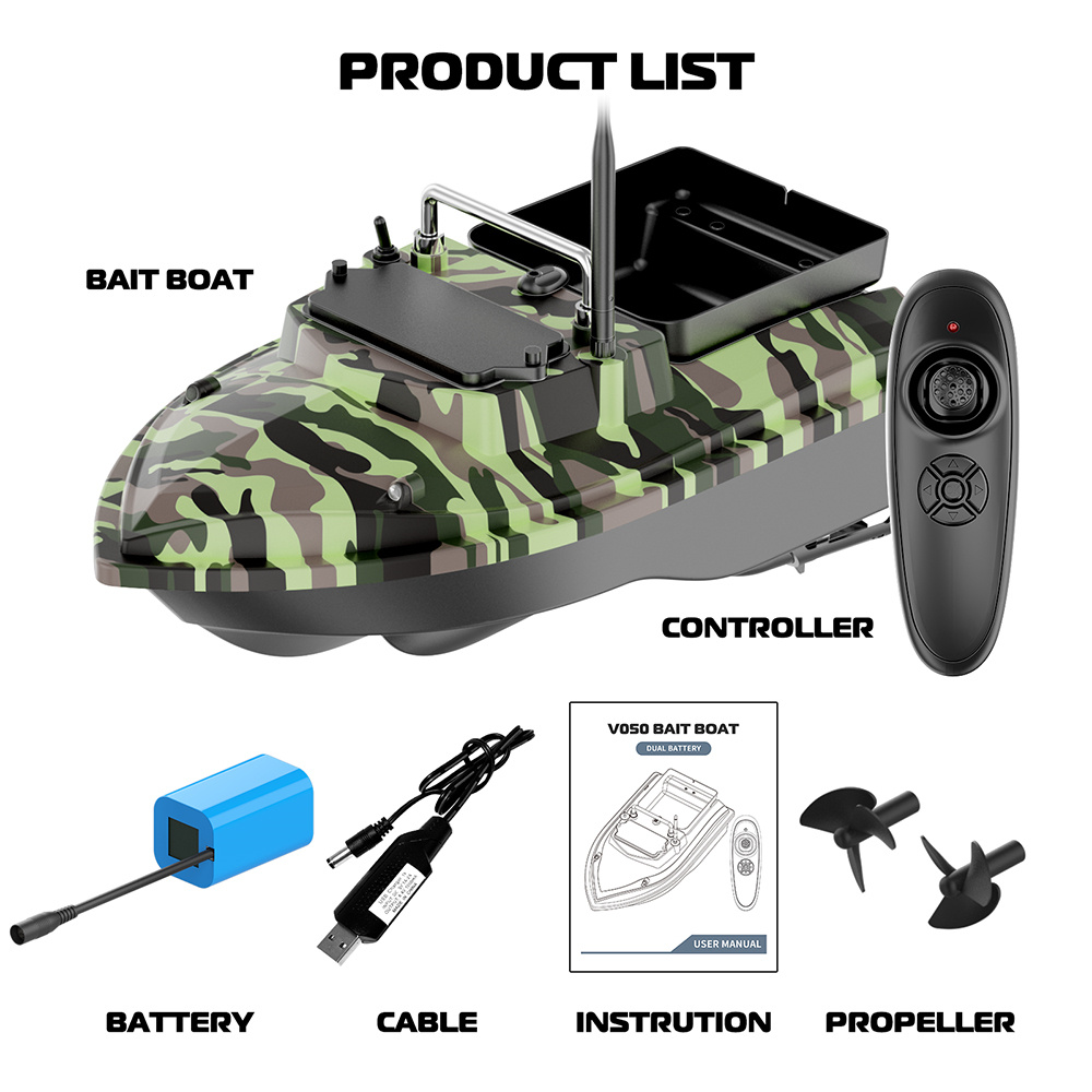 FlytecV050RTR24GFishingBaitRCBoat500mDistanceIntelligentDualPowerSupplyFixedSpeedCruise2kgBaitLoadin-2010624-31