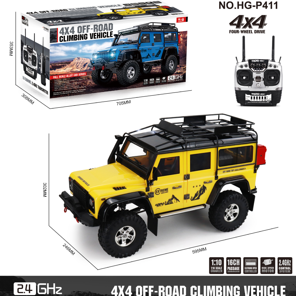 HGP411TRASPED11024G4WD16CHTX4RCCarRockCrawlerOff-RoadTruckwithoutBatteryChargerVehiclesModels-1957209-3