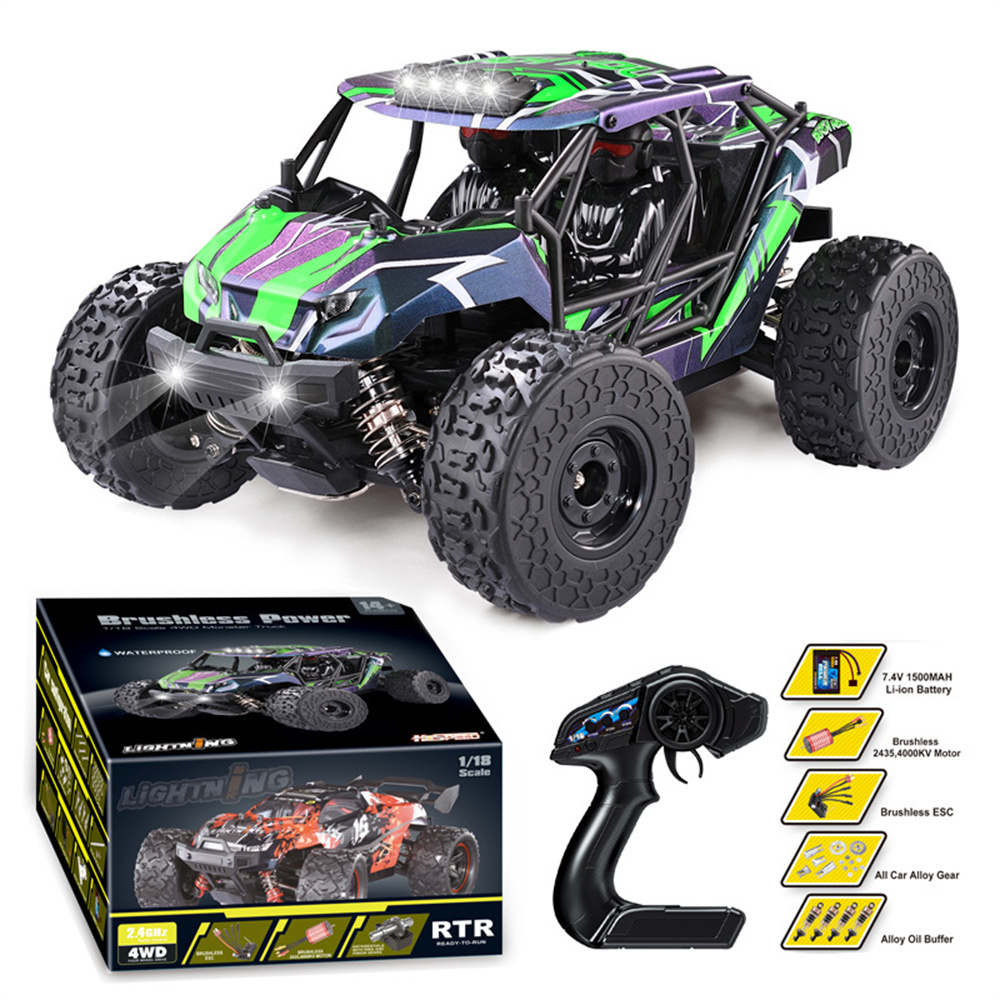 HS1843118432BrushlessRTR11824G4WD52kmhRCCarFullProportionalLEDLightOff-RoadMonsterTruckVehiclesModel-1987400-10