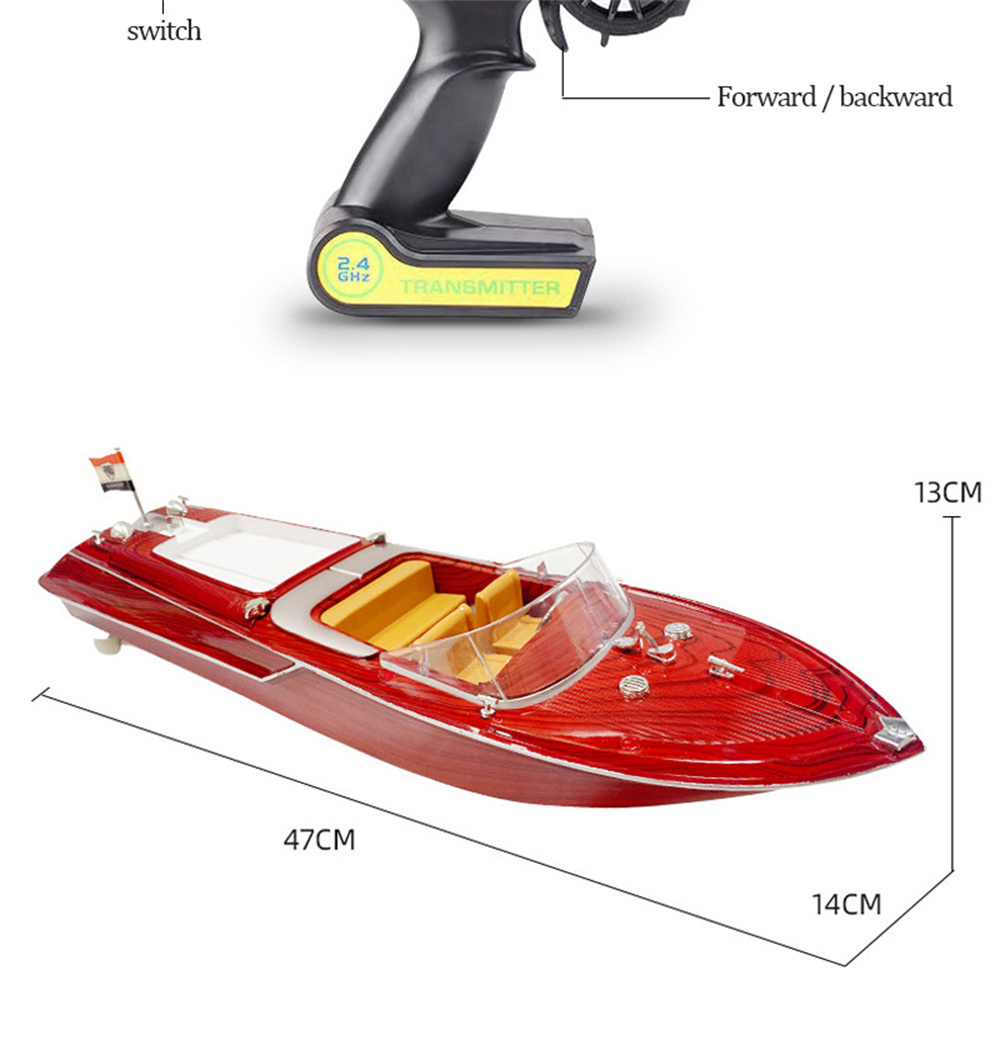 HUIQISK1RTR24G25kmhRCBoatRemoteControlRacingShipWaterproofWoodSpeedboatToysVehicleRetroModels-1985329-12