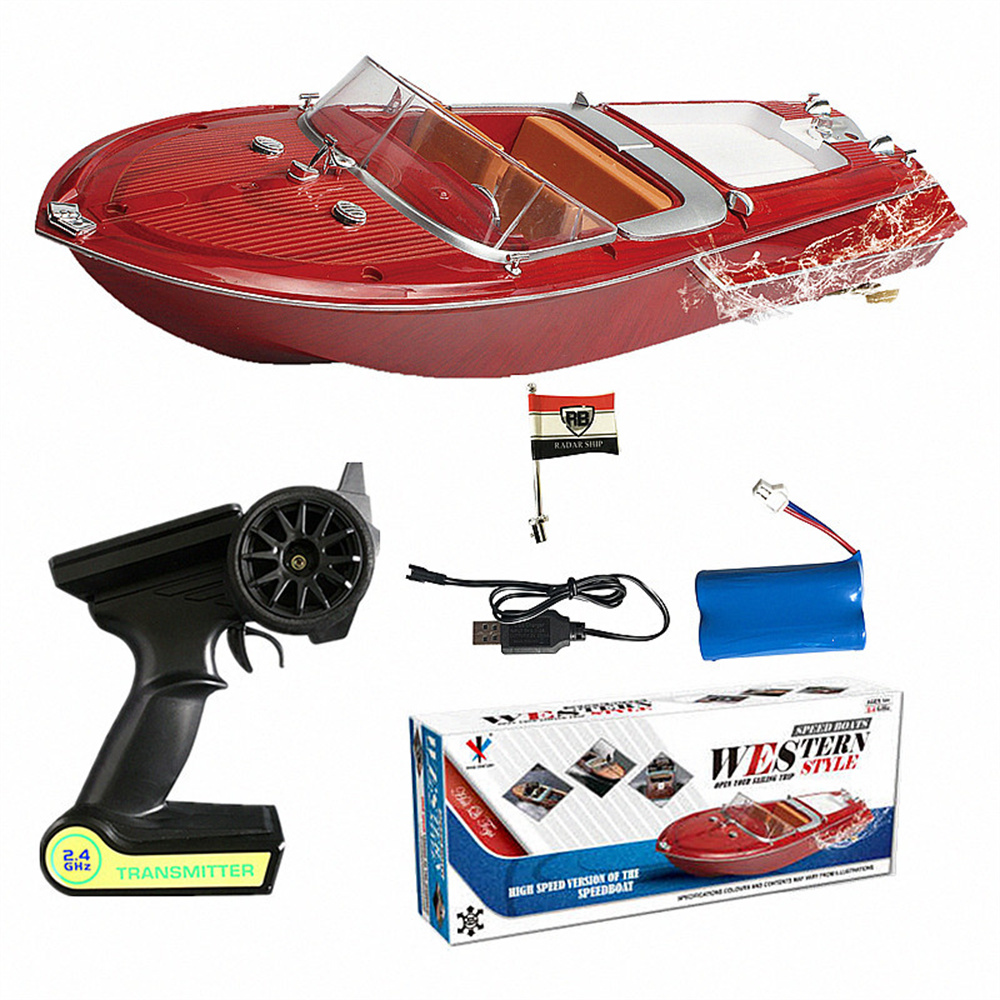 HUIQISK1RTR24G25kmhRCBoatRemoteControlRacingShipWaterproofWoodSpeedboatToysVehicleRetroModels-1985329-13