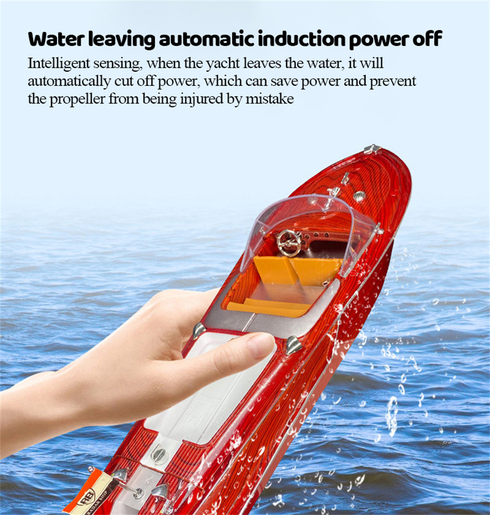 HUIQISK1RTR24G25kmhRCBoatRemoteControlRacingShipWaterproofWoodSpeedboatToysVehicleRetroModels-1985329-7