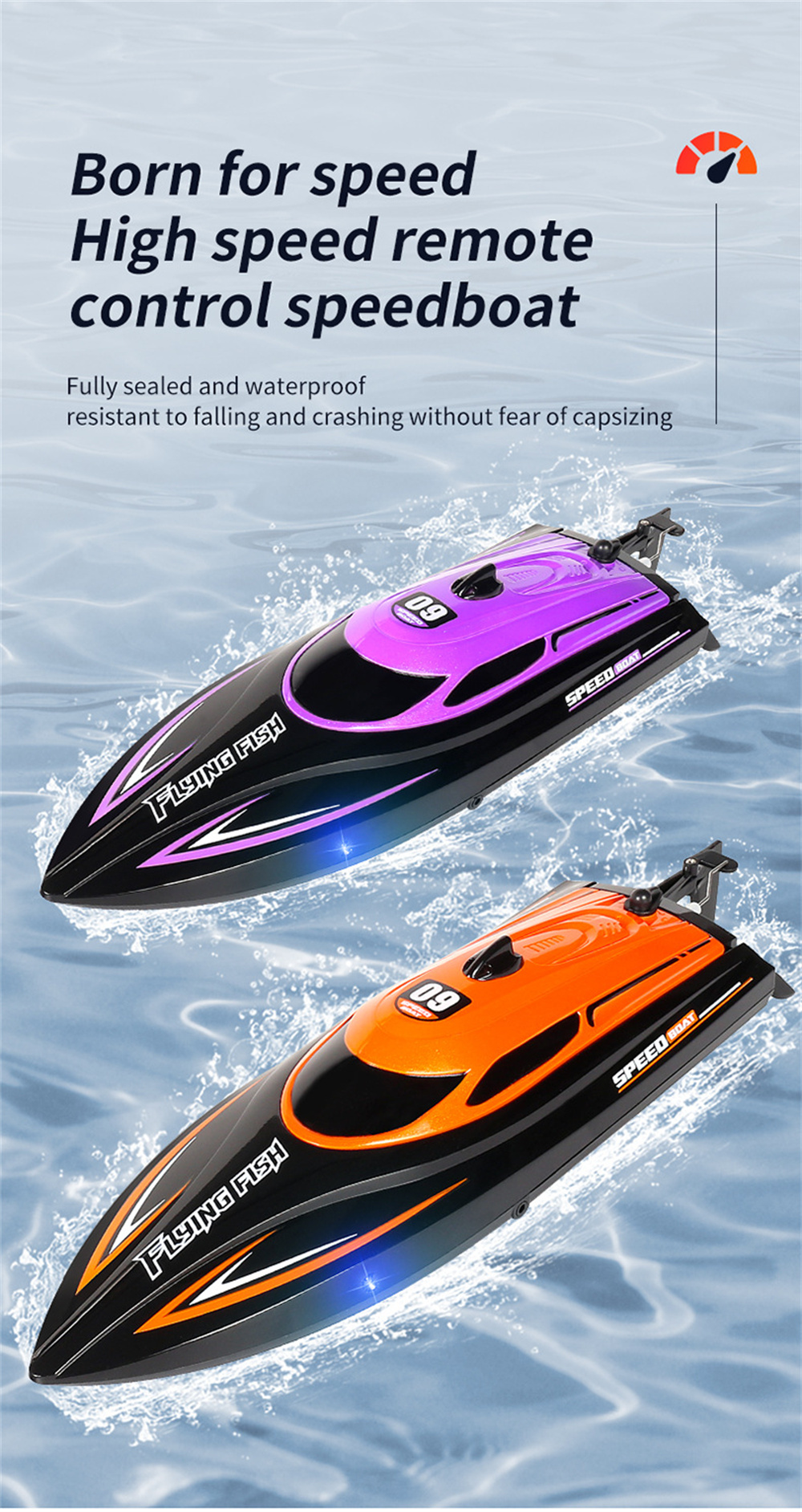 HXJRCHJ81224G4CHRCBoatHighSpeedLEDLightSpeedboatWaterproof25kmhElectricRacingVehiclesModelsLakesPool-1983941-1
