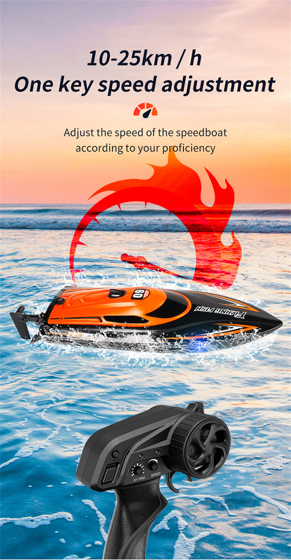 HXJRCHJ81224G4CHRCBoatHighSpeedLEDLightSpeedboatWaterproof25kmhElectricRacingVehiclesModelsLakesPool-1983941-4