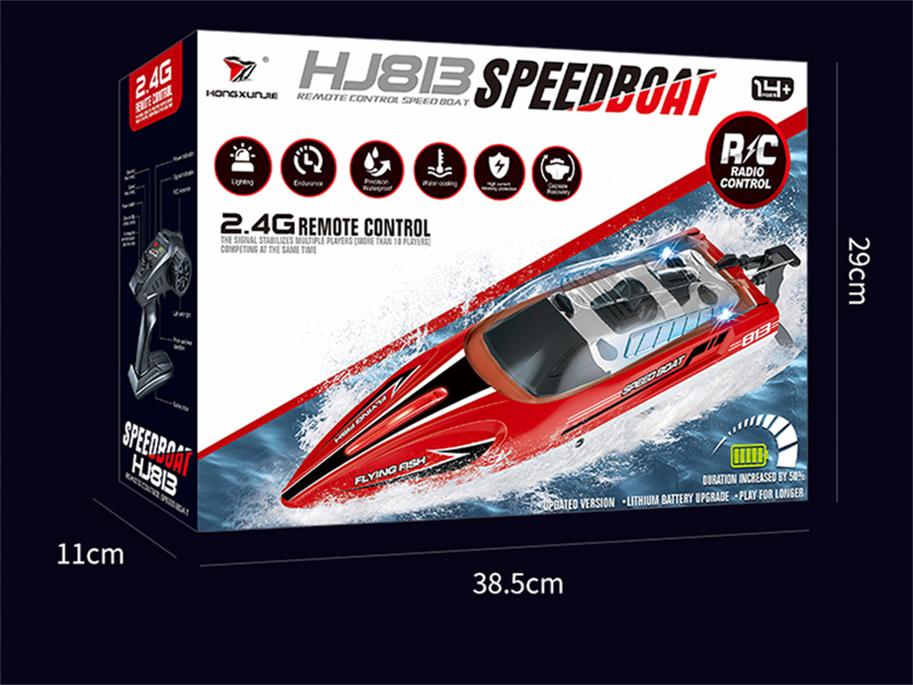 HXJRCHJ81324G4CHRCBoatHighSpeedLEDLightCapsizedResetSpeedboatWaterproof25kmhElectricRacingVehiclesMo-1993837-17