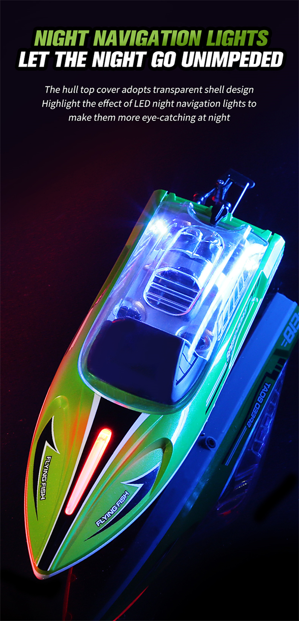 HXJRCHJ81324G4CHRCBoatHighSpeedLEDLightCapsizedResetSpeedboatWaterproof25kmhElectricRacingVehiclesMo-1993837-4