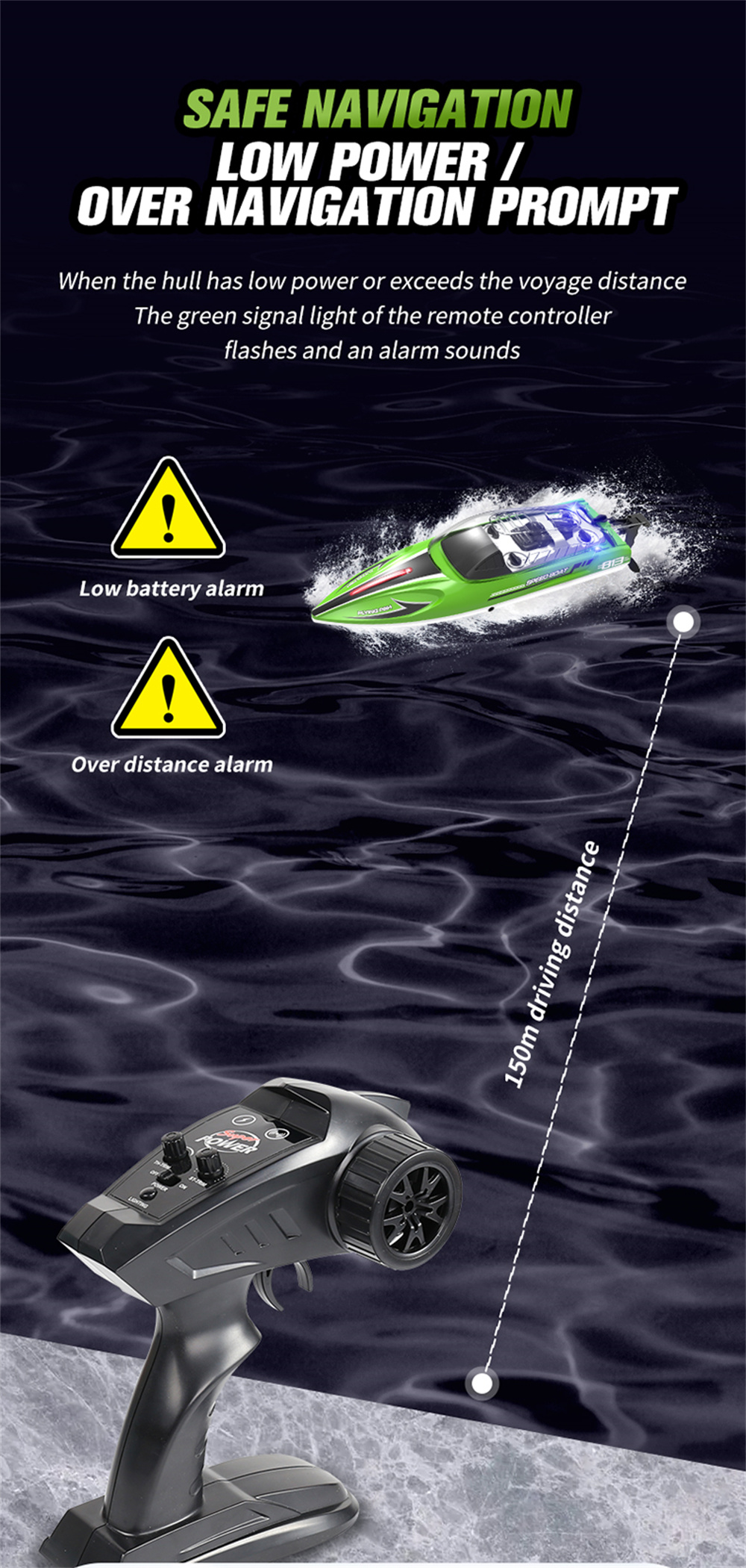 HXJRCHJ81324G4CHRCBoatHighSpeedLEDLightCapsizedResetSpeedboatWaterproof25kmhElectricRacingVehiclesMo-1993837-8