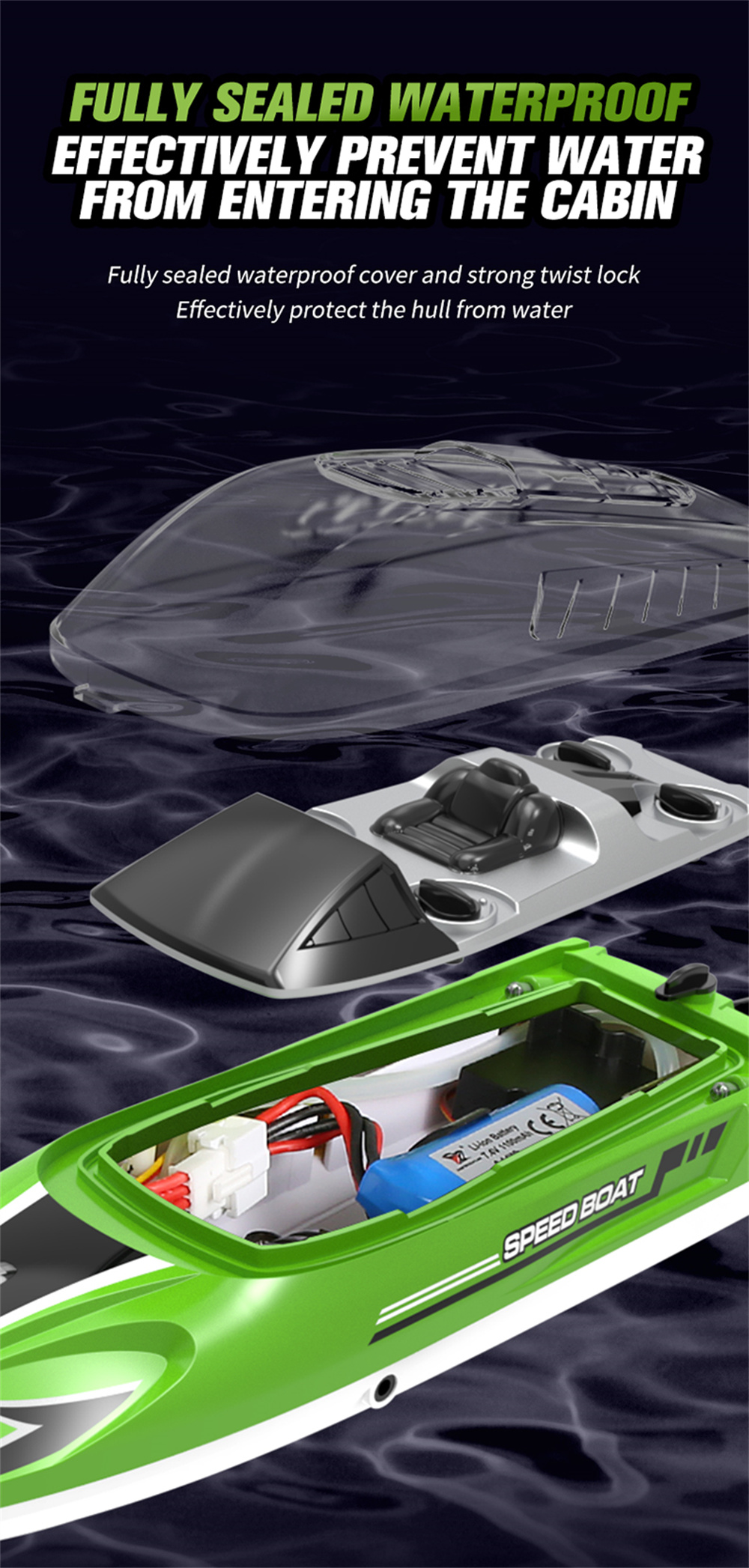 HXJRCHJ81324G4CHRCBoatHighSpeedLEDLightCapsizedResetSpeedboatWaterproof25kmhElectricRacingVehiclesMo-1993837-10