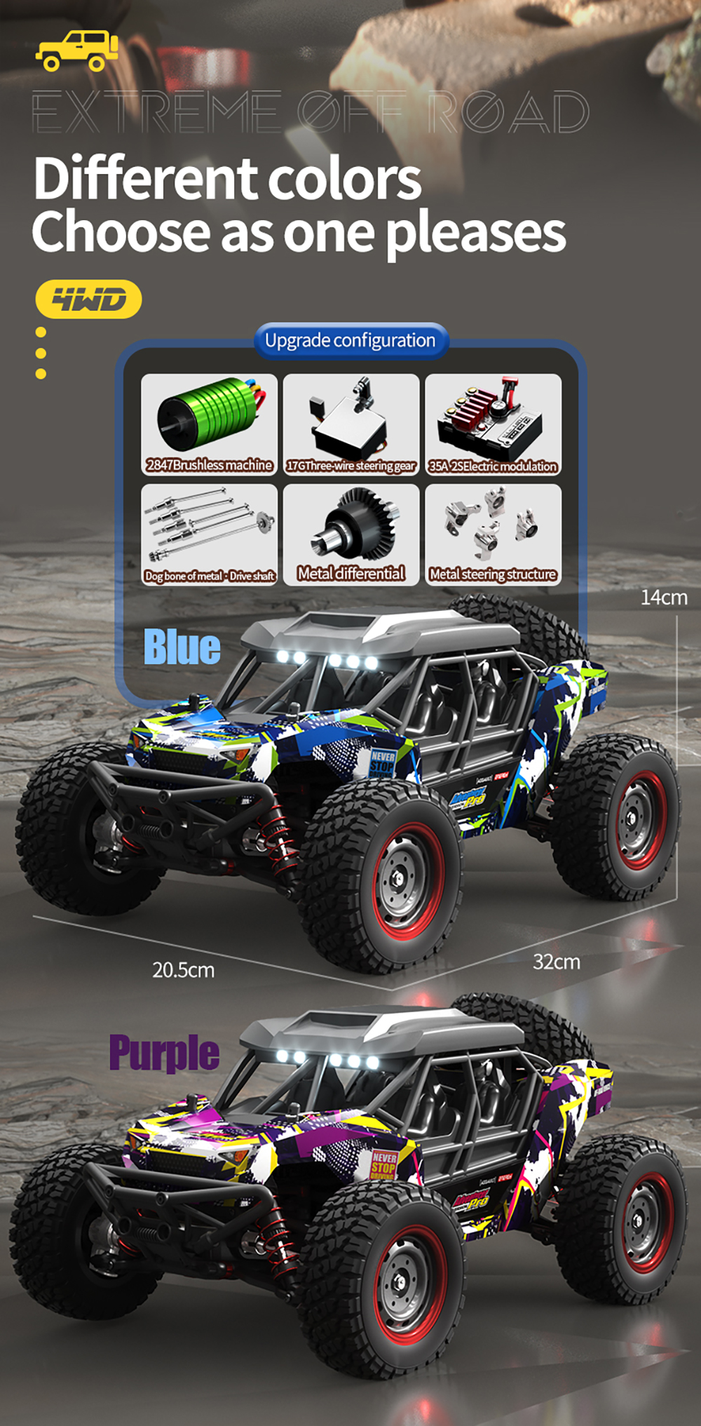 JJRCQ141B11624G4WD70KMHRTRBrushlessDesertTruckRCCarOff-roadElectricHigh-speedVehicle-1992902-2