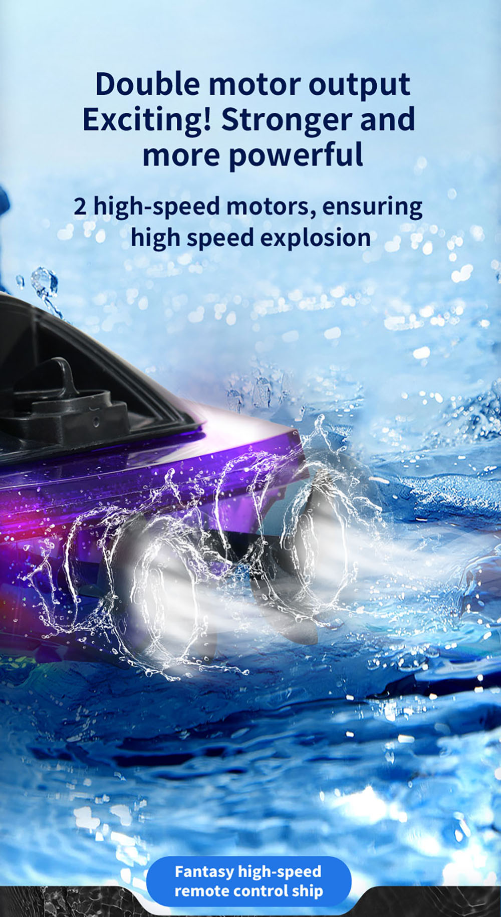 JJRCS13RTR2430kmhRCBoatLEDLightCapsizedResetHighSpeedRacingWaterproofShipVehiclesModelsToys-2015803-2