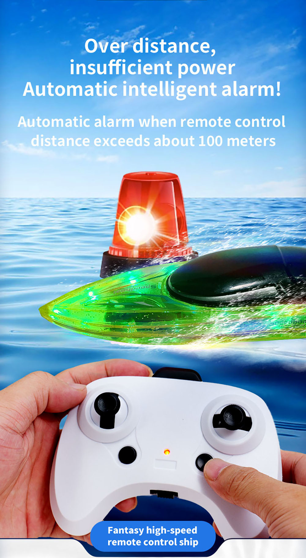 JJRCS13RTR2430kmhRCBoatLEDLightCapsizedResetHighSpeedRacingWaterproofShipVehiclesModelsToys-2015803-5